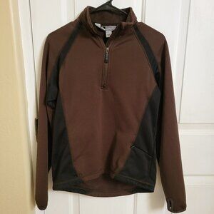 Storm Creek Women's Quarter Zip pullover Brown/Black Size: LARGE